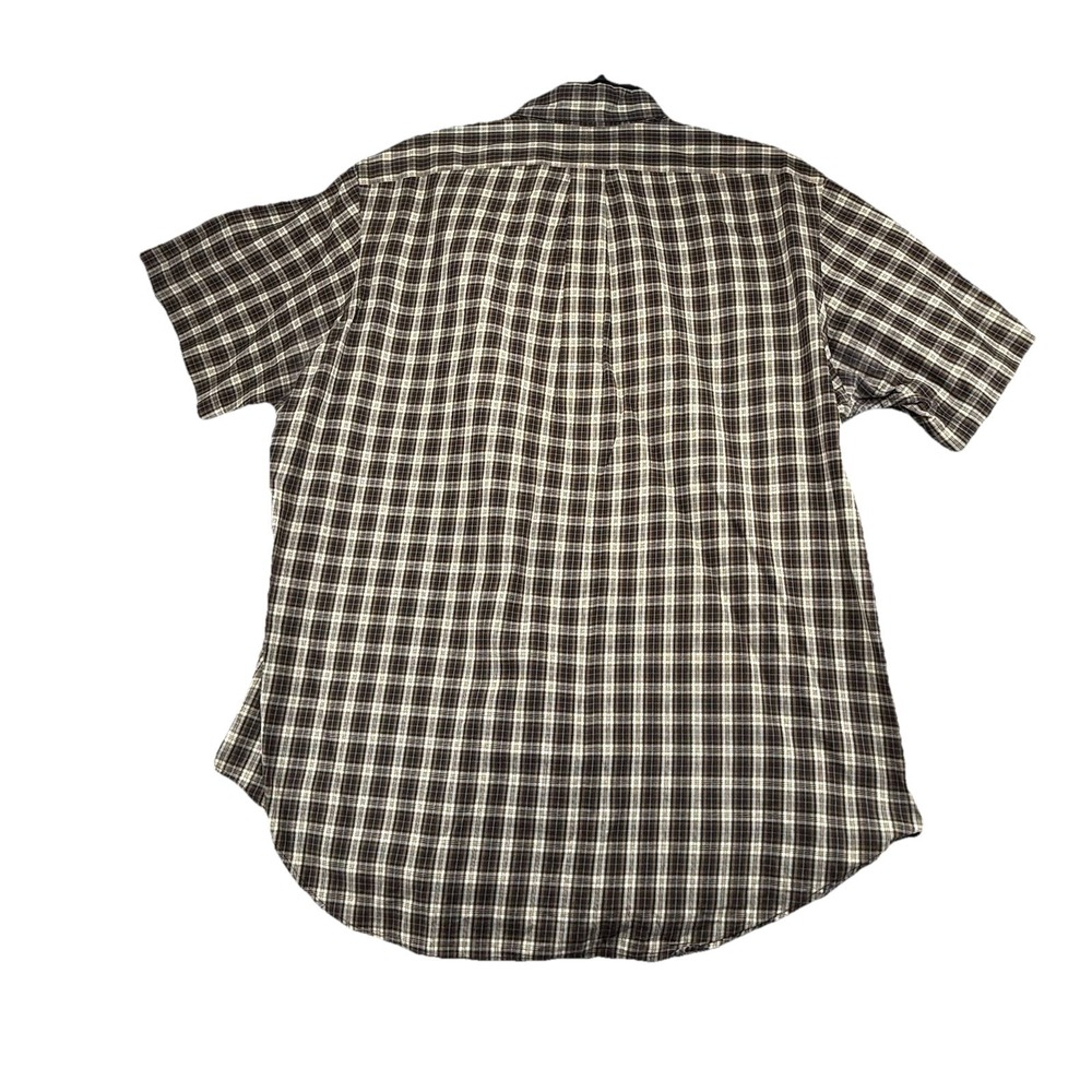 Vintage Ralph Lauren Shirt Mens Large Plaid Button Up Classic Pony Brown - Picture 6 of 6